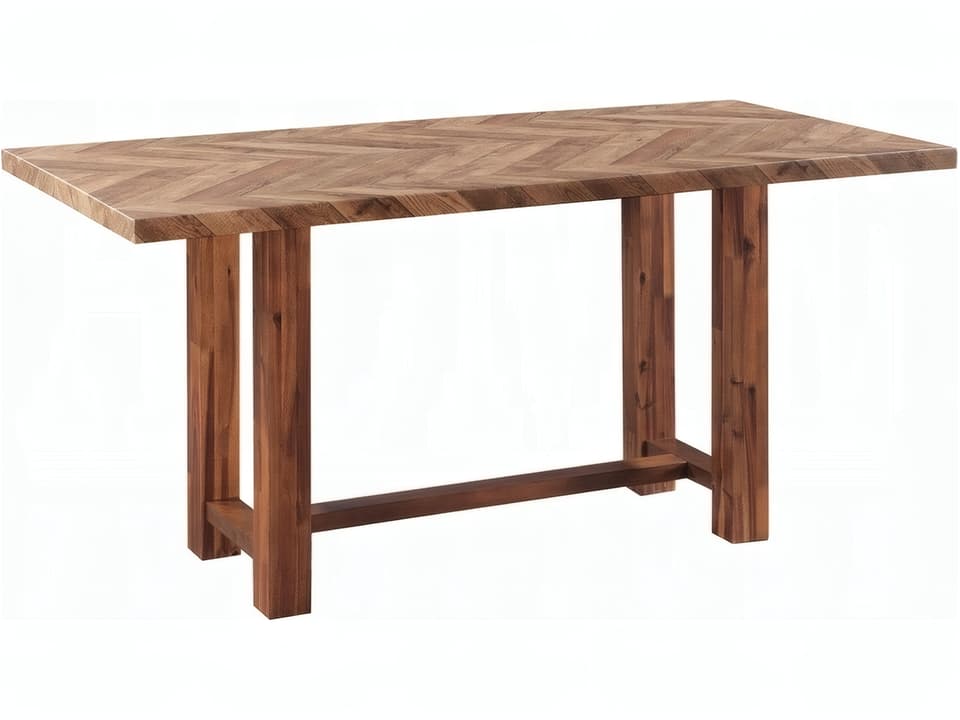 Gilsea Rectangle Counter Height Dining Table in Brown Finish