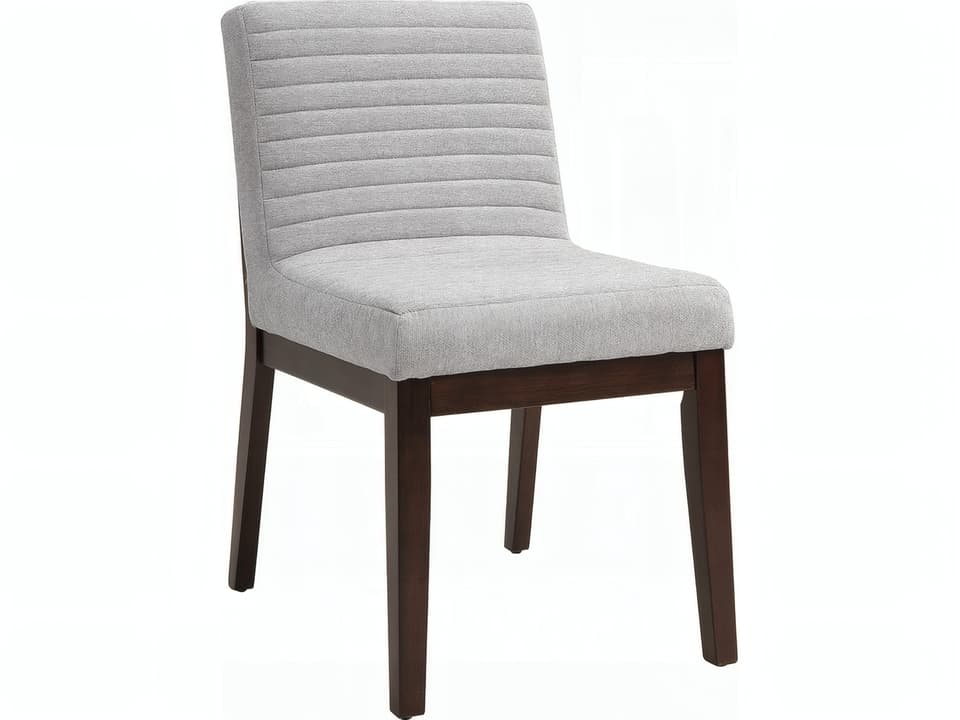 Edwyn Rubberwood Gray Upholstered Armless Dining Chair Set of 2