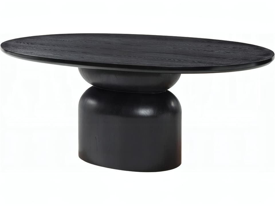 Marioly 78-Inch Oval Dining Table in Ash Black