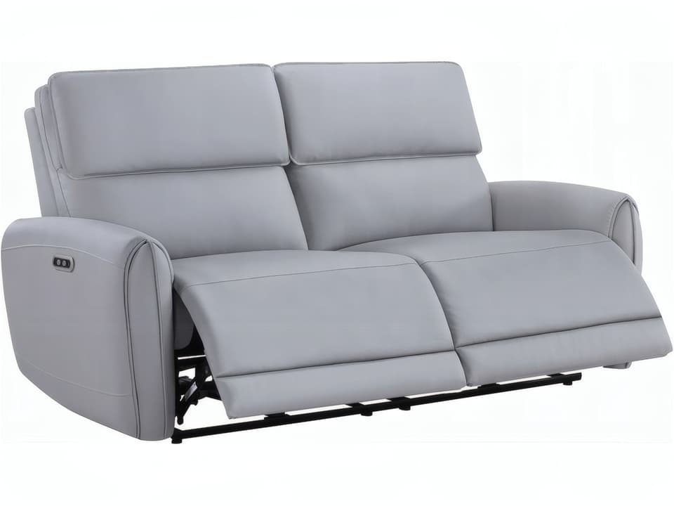 Jeromie 3-Seat Power Reclining Sofa in Gray Synthetic Leather
