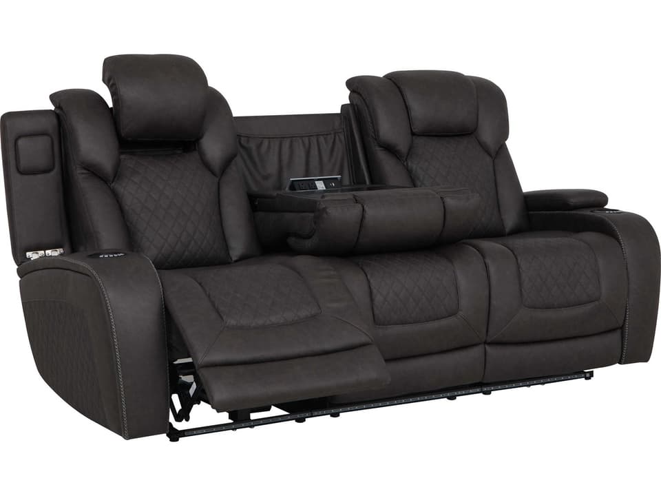Wendell 3-Seat Power Reclining Sofa in Dark Gray Microfiber