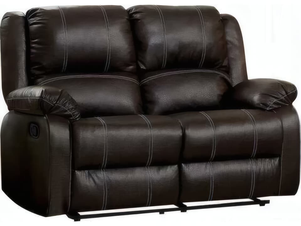 Zuriel 2-Seat Power Reclining Faux Leather Loveseat in Brown