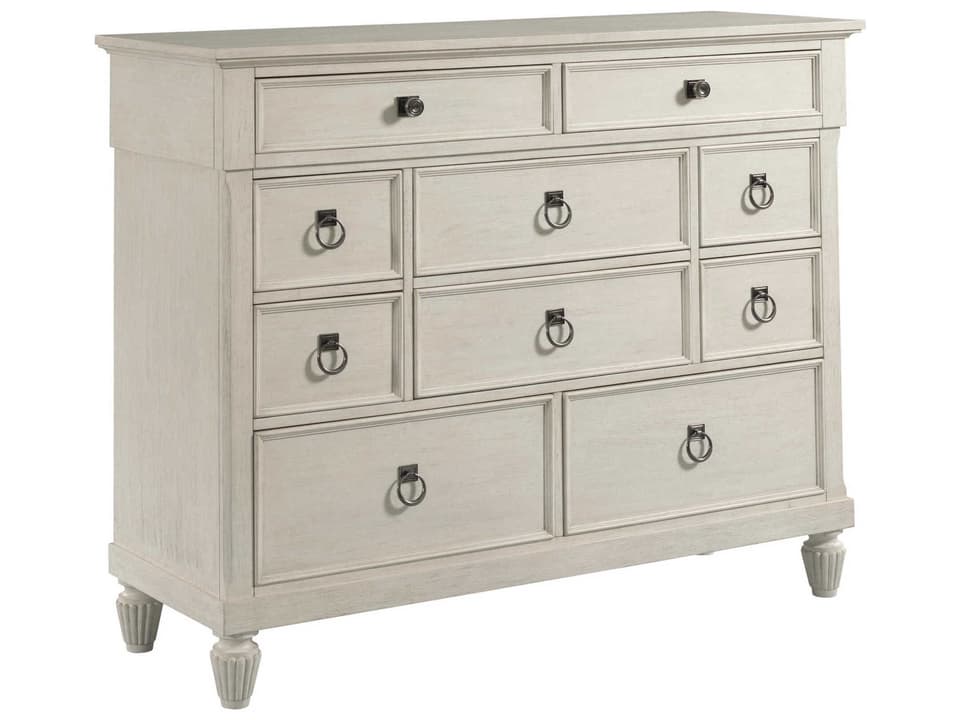 Grand Bay Aster Bureau 10-Drawer Dresser in Egret White