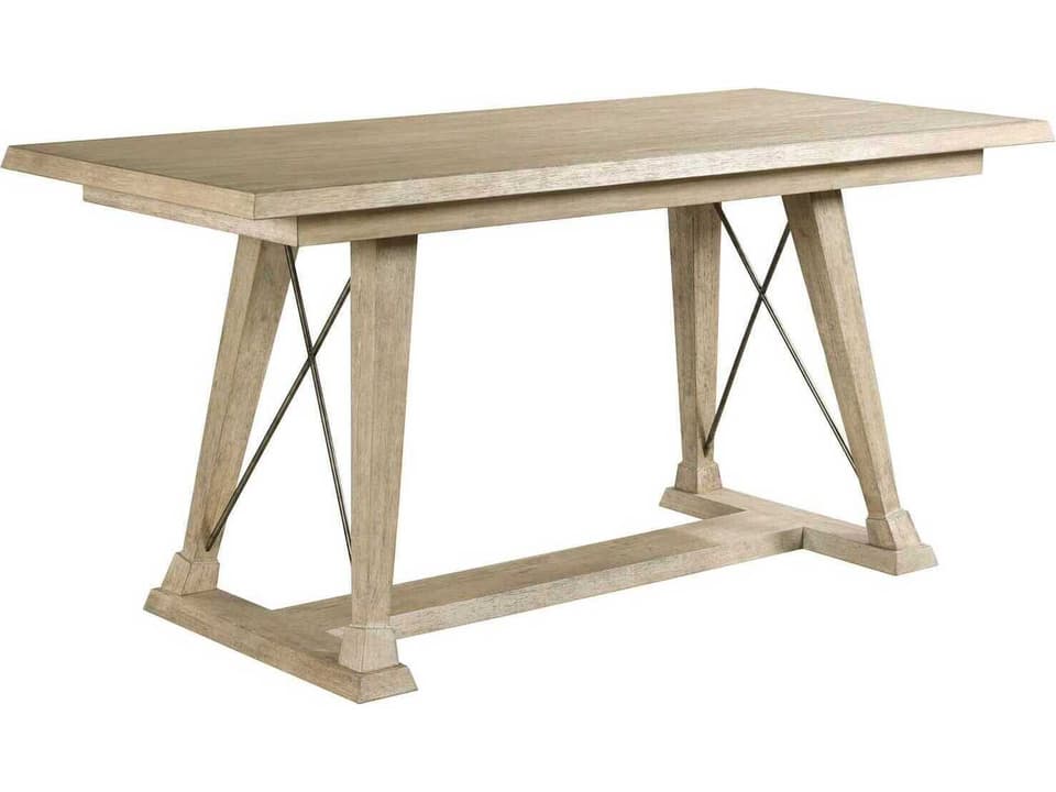 Vista Clayton Rectangle Counter Height Trestle Dining Table in White Oak