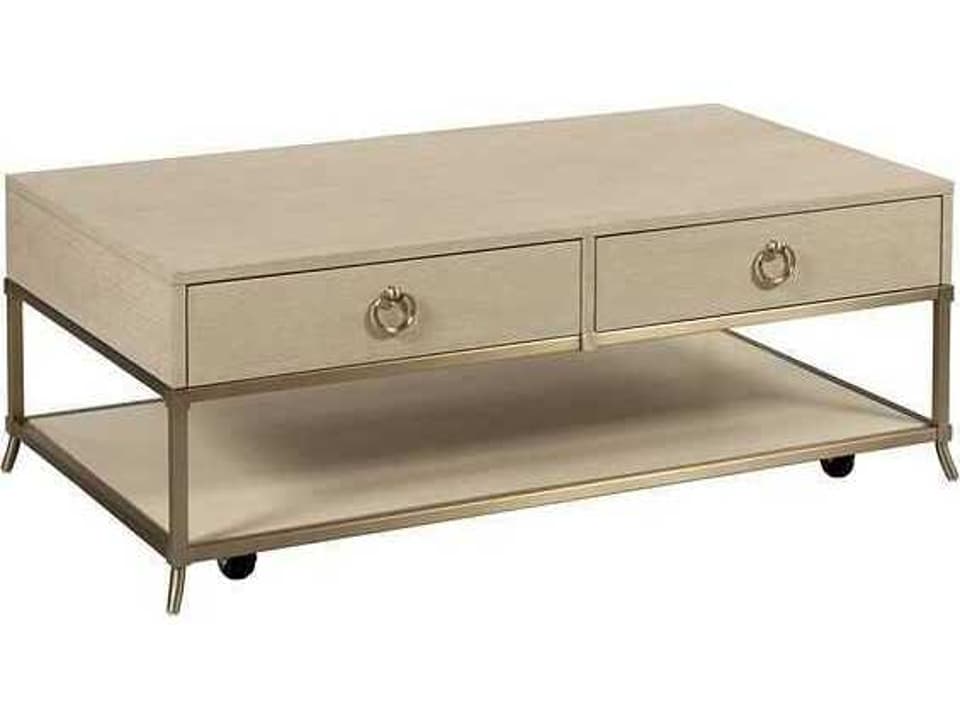 Lenox Westgate Rectangle Coffee Table in Alabaster and Brassy Champagne