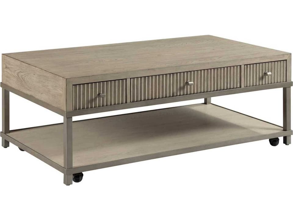 West Fork Rectangular Coffee Table in Aged Taupe with Elm and Hardwood