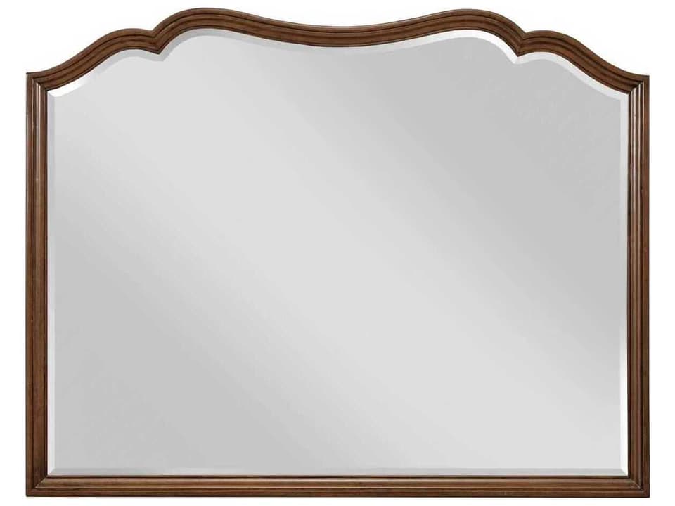 Vantage Landscape Mirror in Warm Brown with Satin Gold Accents