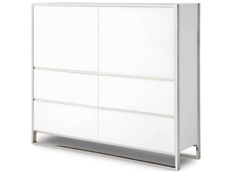 State St Glossy White Accent Chest