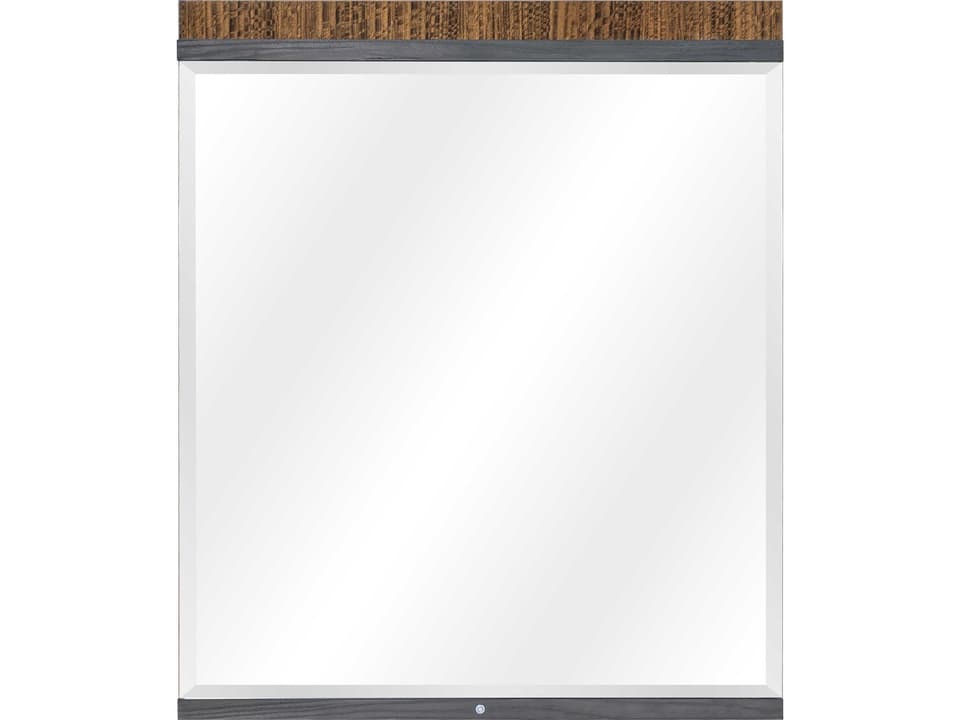 Kayner Rectangular Dresser Mirror with LED in Charcoal and Walnut
