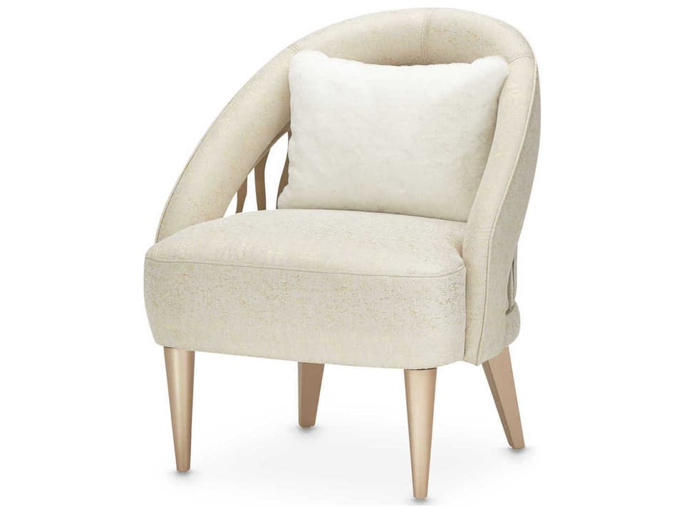 Gilded White Fabric Accent Chair