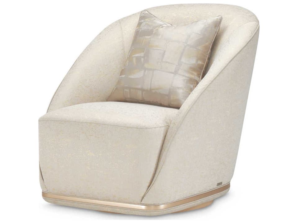 La Rachelle Upholstered Swivel Accent Chair in Gold Rush and Chardonnay