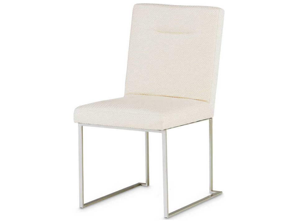 Laguna Ridge Upholstered Dining Side Chair in Brushed Silver and Champagne