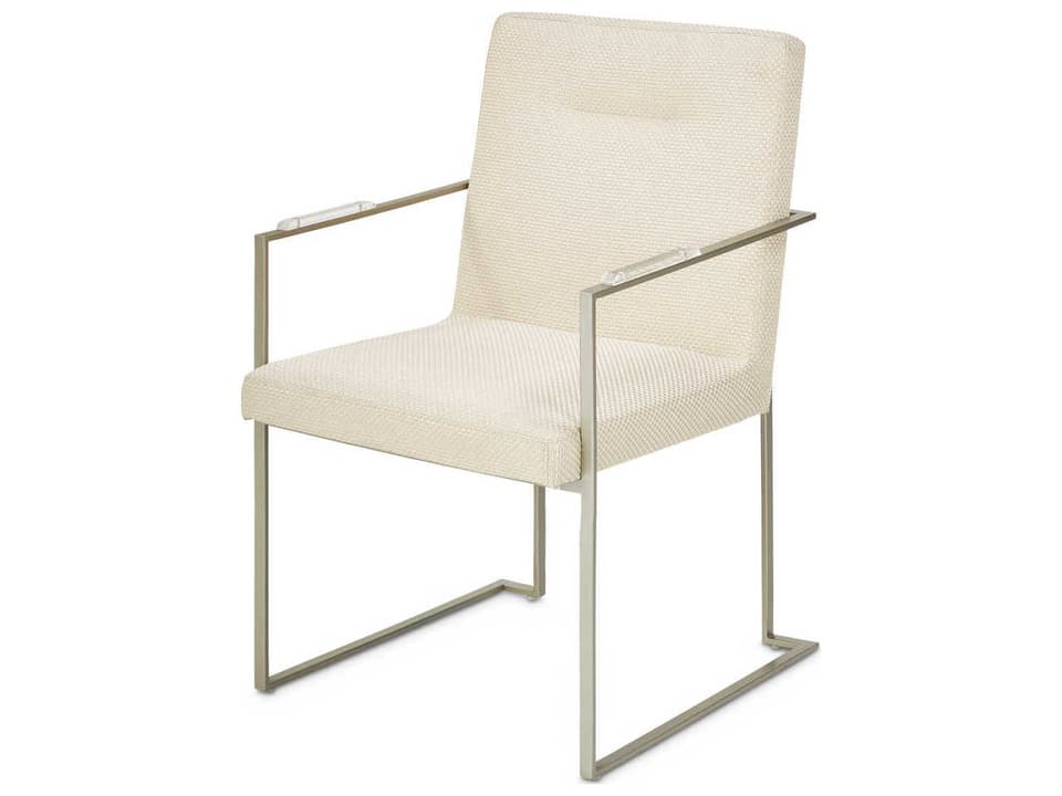 Laguna Ridge Upholstered Dining Armchair in Brushed Silver