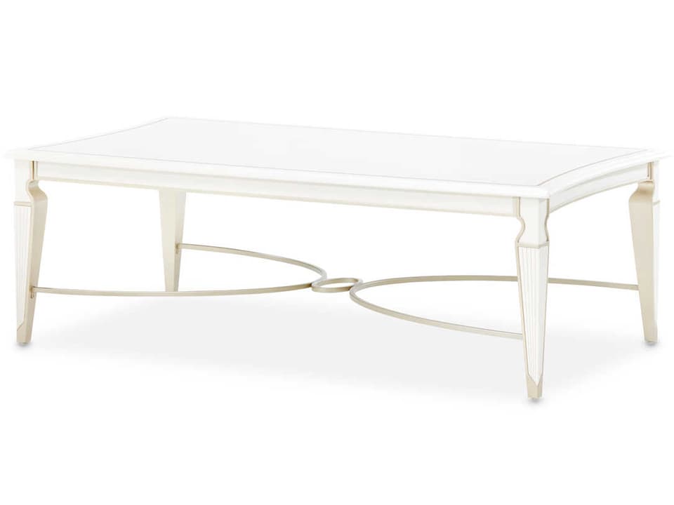La Marisia Rectangle Coffee Table Birdseye Maple Veneer Creamy Pearl