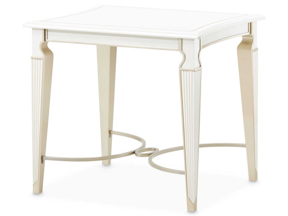 La Marisia Rectangle End Table in Creamy Pearl