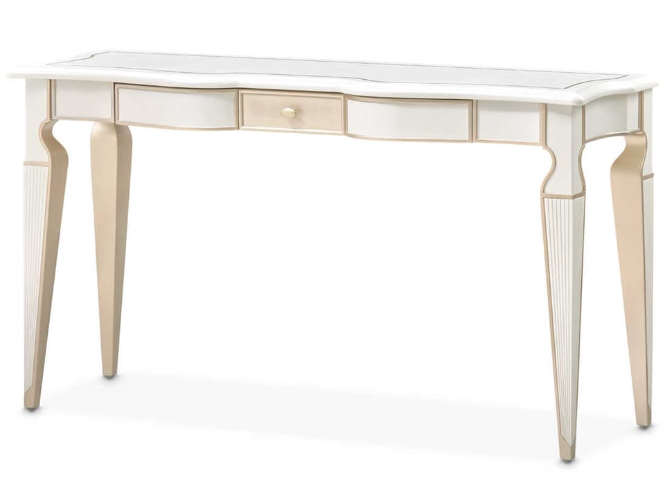 La Marisia Rectangular Console Table Creamy Pearl Finish