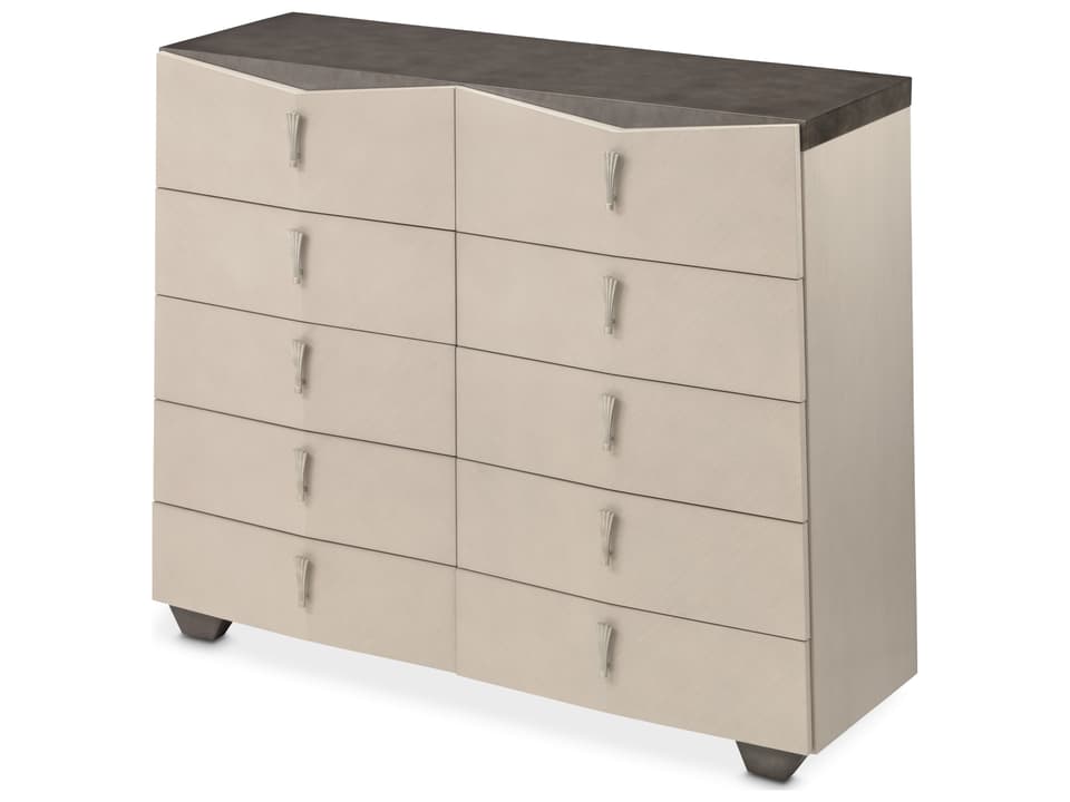 Fantosini 10-Drawer Mule Chest in Silver Mist