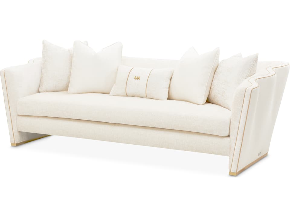 La Terrazza 3-Seat Chenille Sofa in Light Champagne Starlight