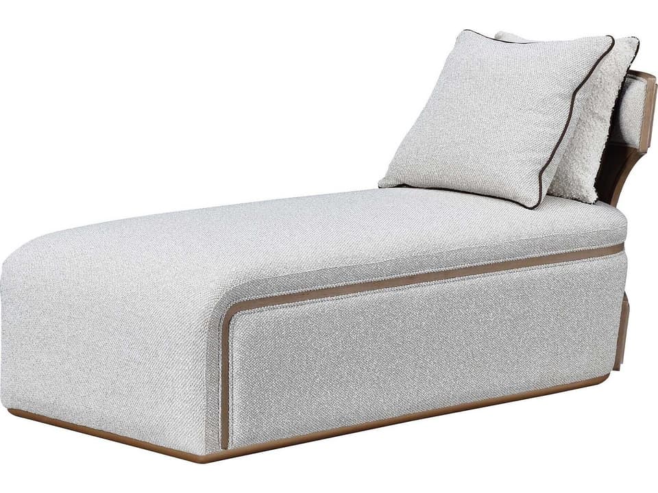 West Kensington Boucle Fabric Chaise Lounge Sea Salt Caramel