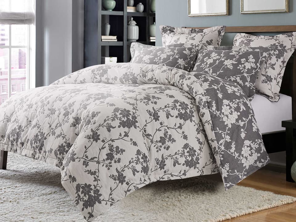 Mika 5-Piece Queen Duvet Set in Dove
