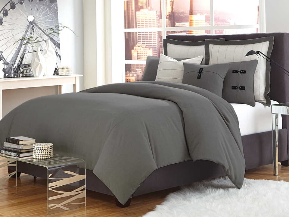 Fusion 7-Piece Queen Duvet Set Gray