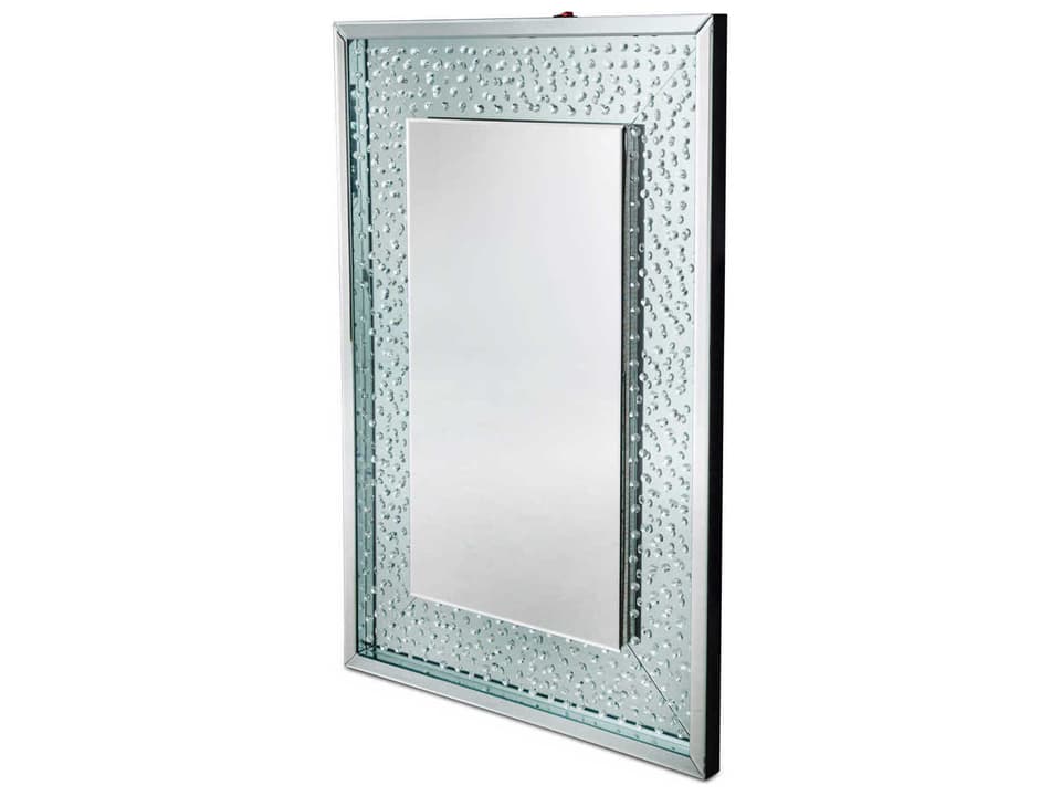 Montreal Rectangular Crystal Framed Wall Mirror with LED Lighting