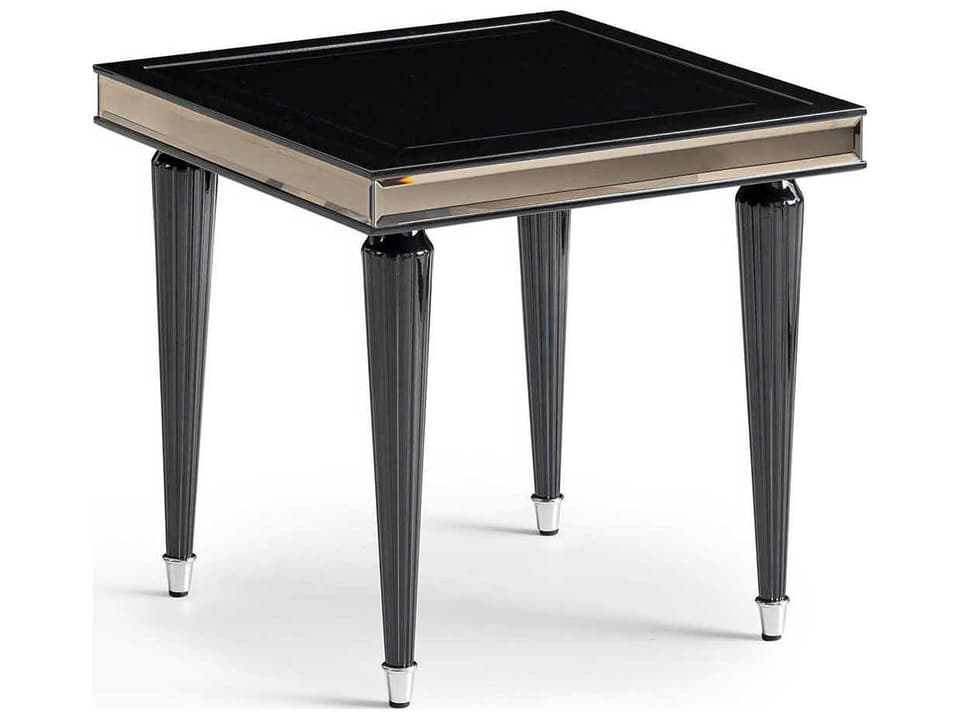 La Francaise Mirrored Side Table in Black Ice