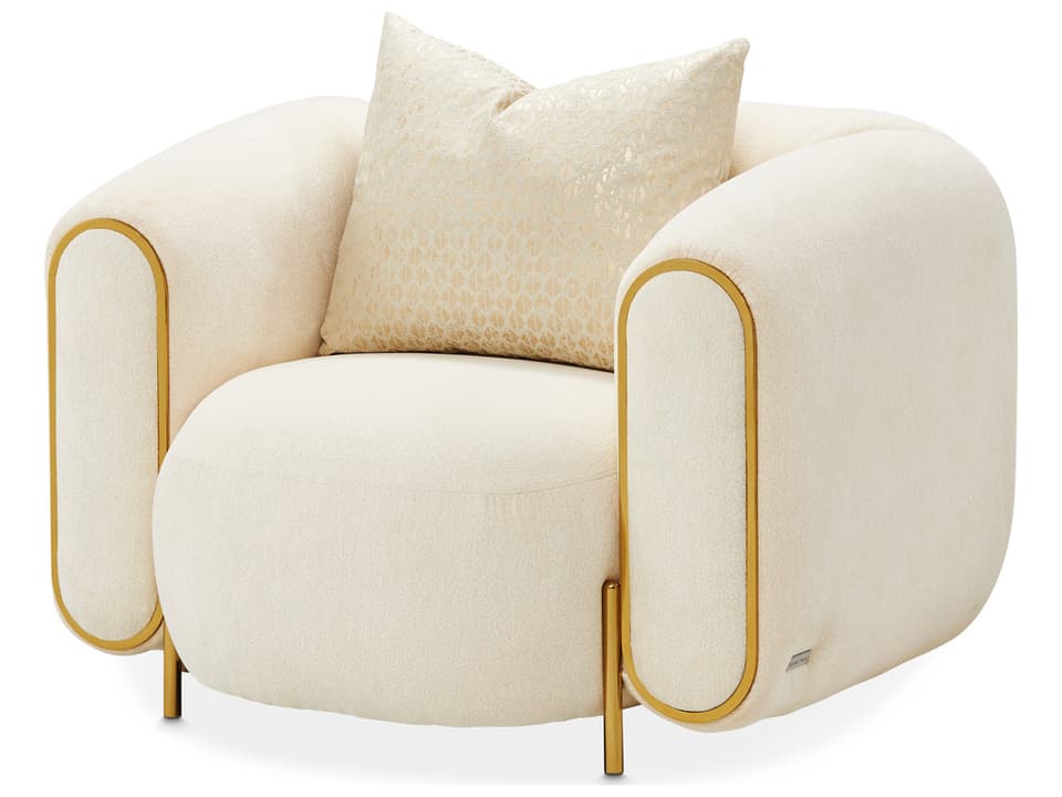 Sassani Upholstered Accent Chair in Crepe Gold