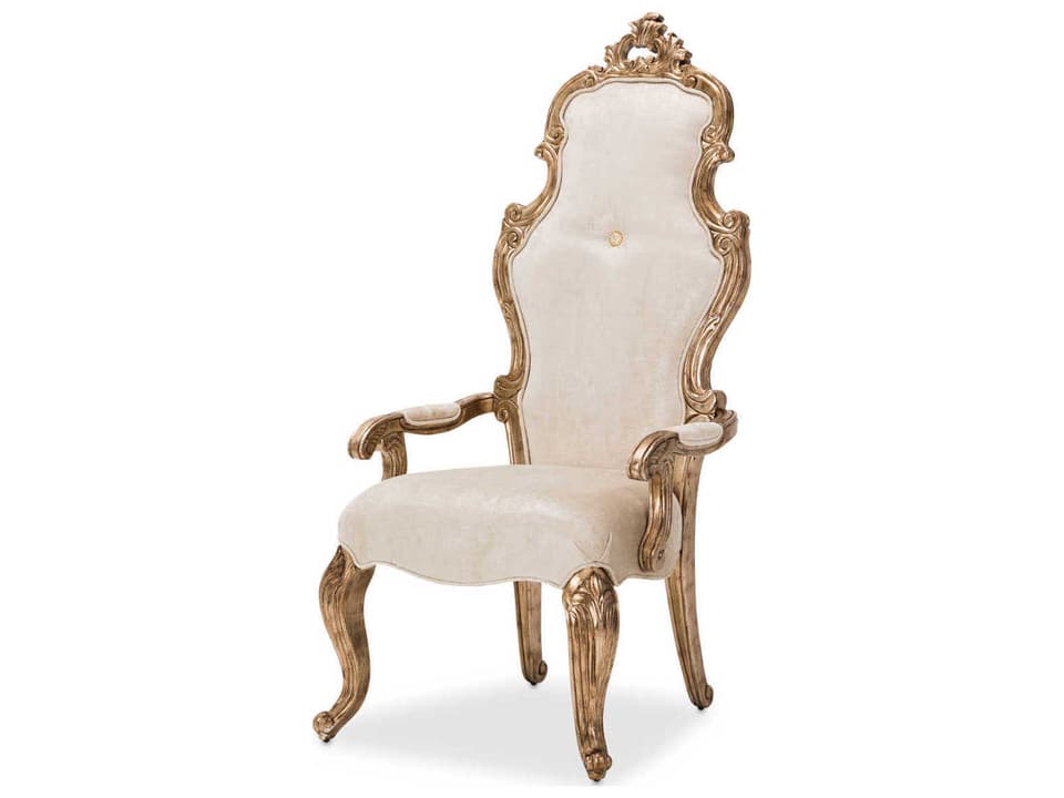 Platine de Royale Office Desk Chair in Champagne Foil Print Velvet