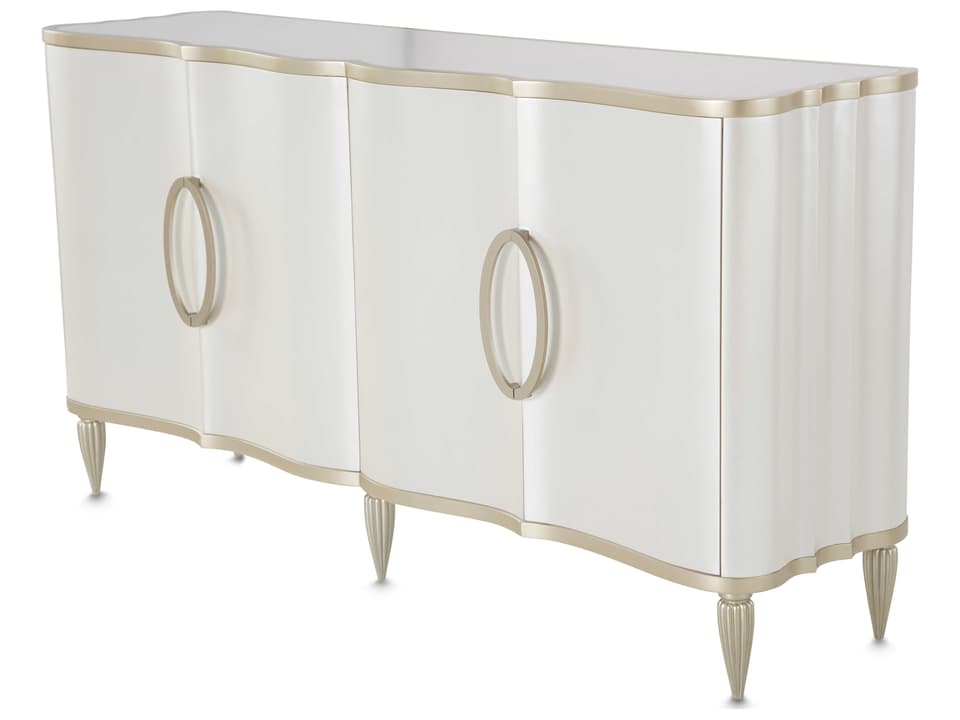 London Place 68" Poplar Wood Creamy Pearl Sideboard