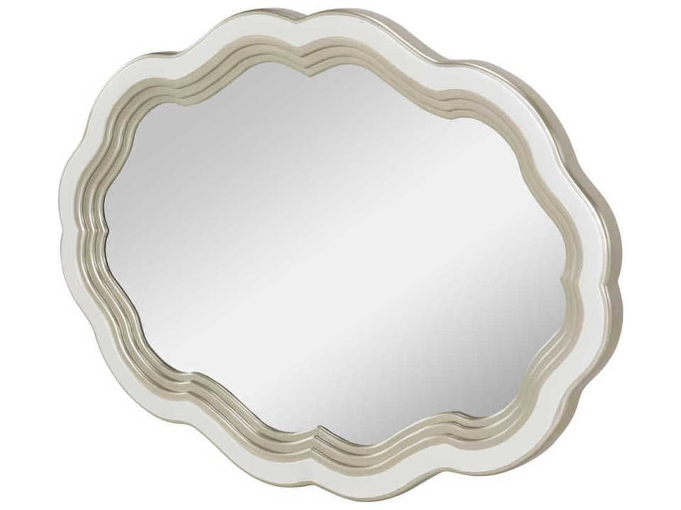 London Place Wall Mirror in Creamy Pearl and Platinum