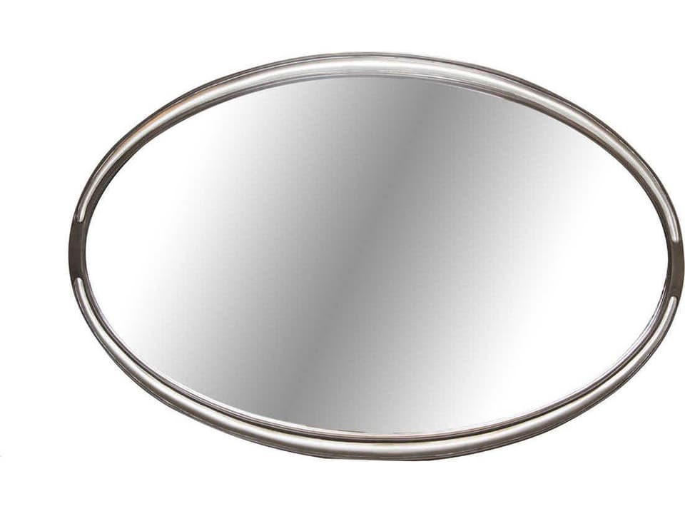 Roxbury Park Oval Wall Mirror in Slate with Brushed Nickel