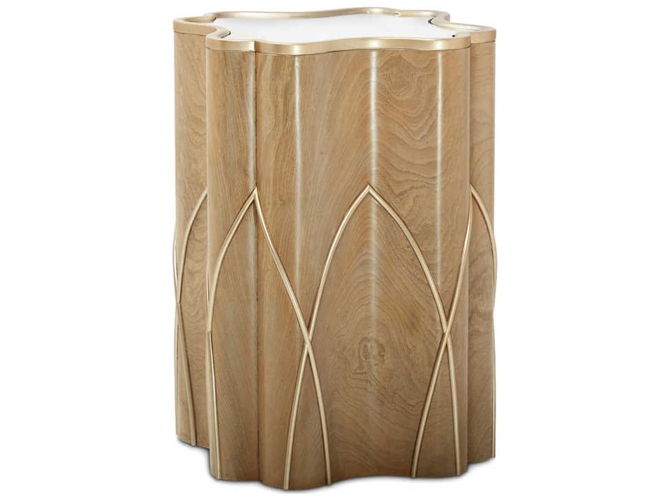 Villa Cherie Caramel Round Glass End Table