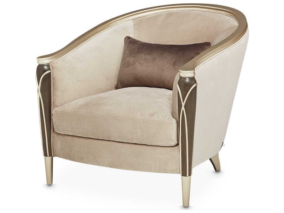 Villa Cherie Hazelnut Velvet Accent Chair Porcini