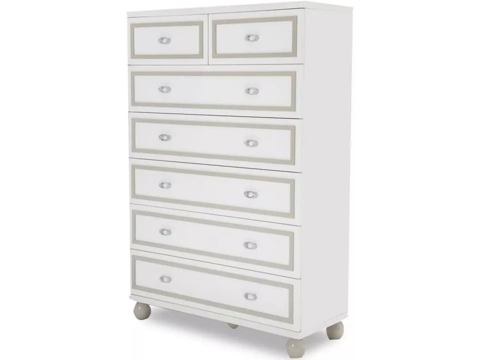 Sky Tower 7-Drawer Accent Chest in Cloud White