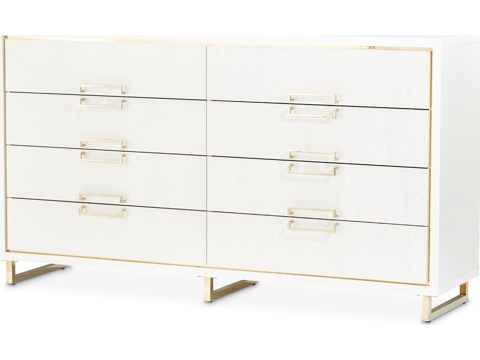 white and gold double dresser Garvee White Dresser for Bedroom,Modern 6 Drawer Double Dresser with Gold Handles,Long Storage Organizer for TV Stand & Closet,Large Chest of Drawers