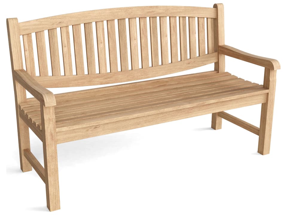 Kingston 3-Seater Outdoor Bench in Natural Teak Wood