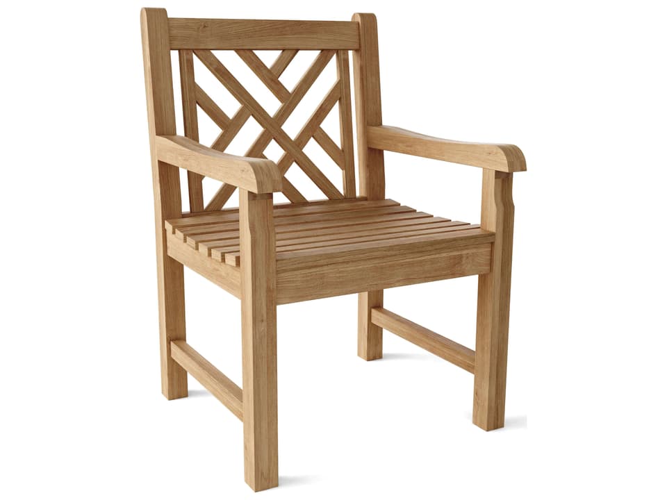 Vilano Teak Dining Armchair with Crisscross Back