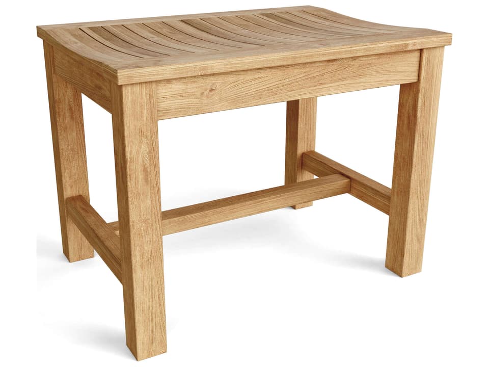 Casablanca 24-Inch Teak Backless Chair in Natural