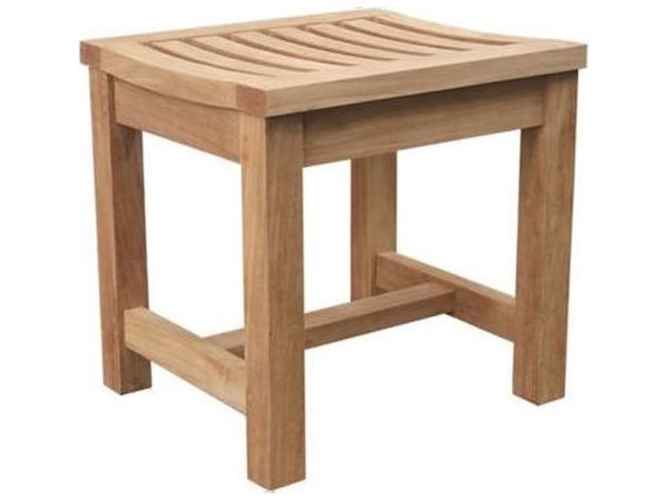 Madison 24-Inch Teak Backless Dining Chair in Natural
