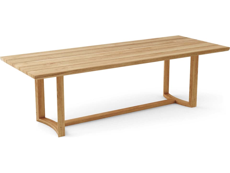 Toscana 102-Inch Rectangle Dining Table in Natural Teak Wood