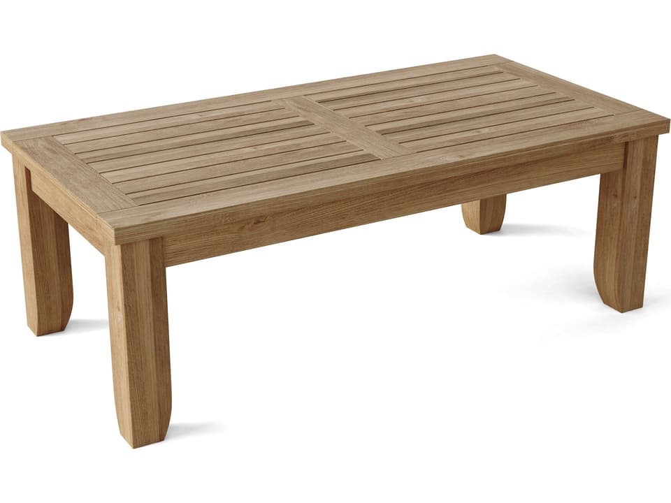 Luxe Rectangular Teak Coffee Table in Natural