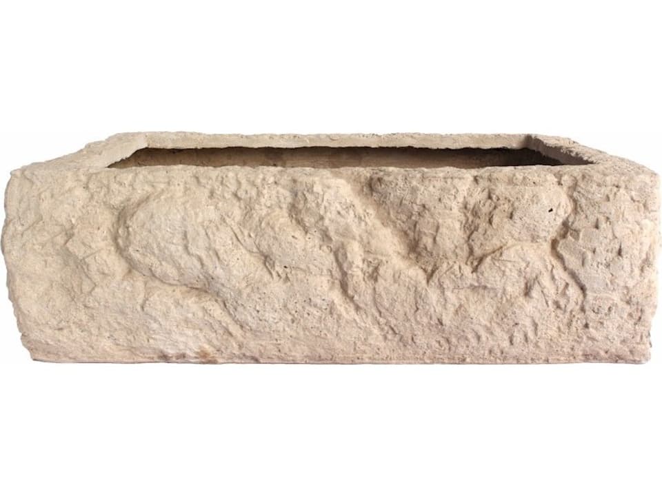 Alpine Cast Limestone Planter in Natural Beige