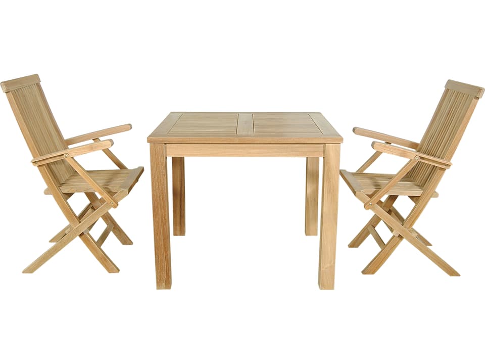 Bahama Classic 3-Piece Outdoor Bistro Set in Natural Teak