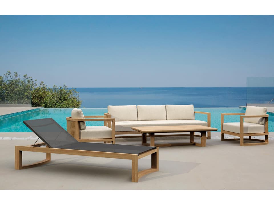 Junus 5-Piece Outdoor Teak Deep Seating Set with Sunbrella Cushions