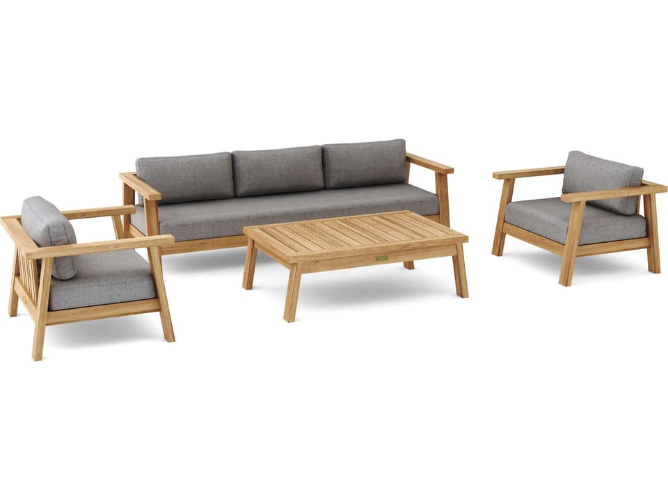 Palermo 4-Piece Teak Deep Seating Set with Sunbrella Cushions
