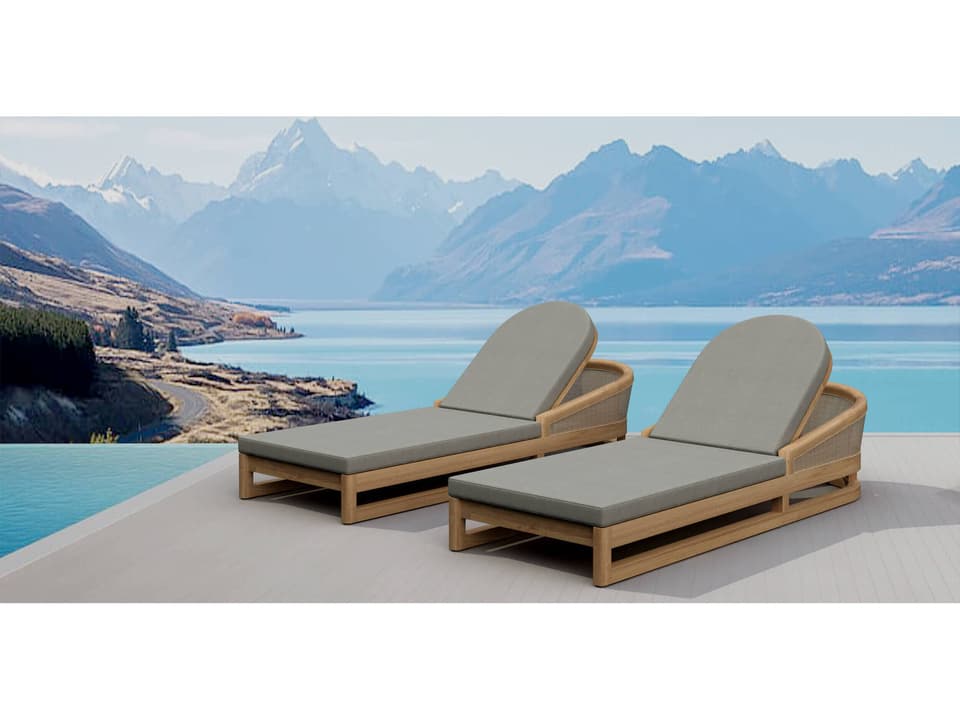 Catania 2-Piece Outdoor Sun Lounger Set with Sunbrella Cushions