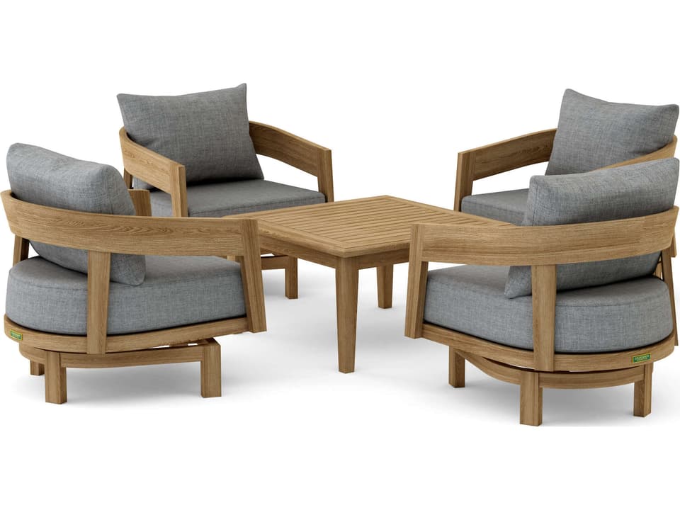 5-Piece Toscana Outdoor Swivel Lounge Set with Sunbrella Cushions