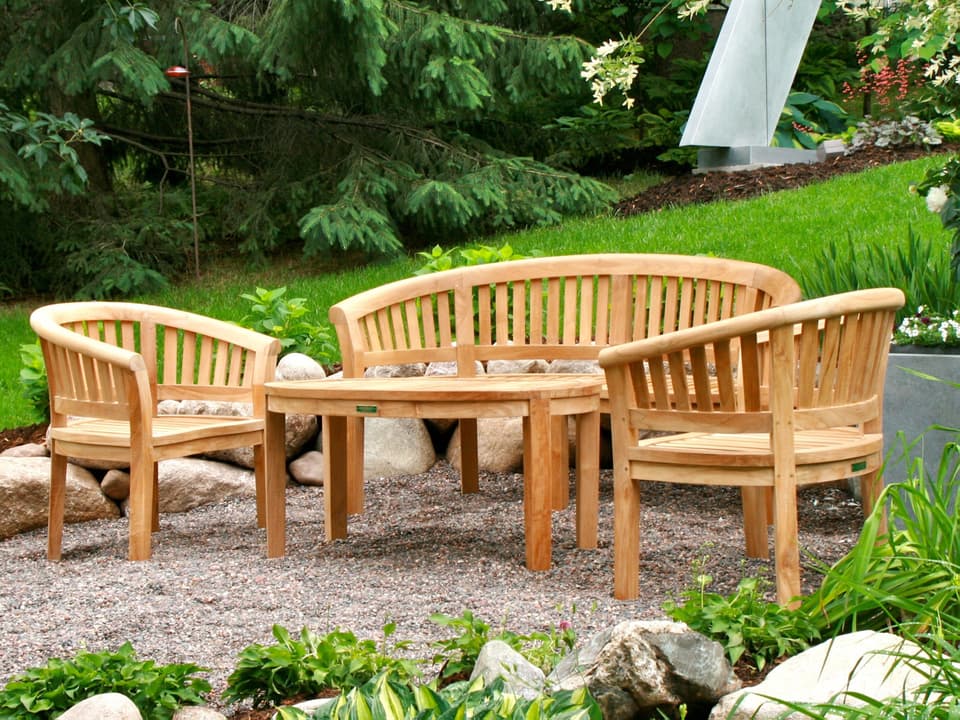 Curve 4-Piece Teak Conversation Set