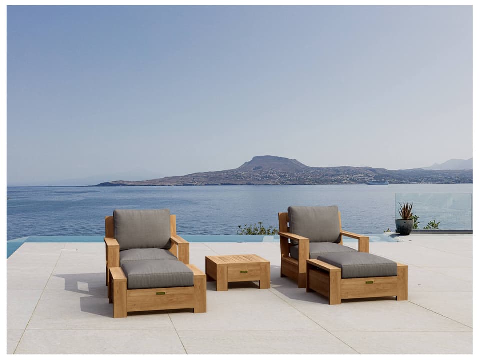 Madera 5-Piece Deep Seating Outdoor Conversation Set with Sunbrella Cushions